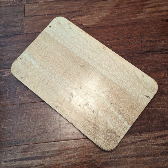 💘HOST PICK💘 VTG 50's MCM 4P Wooden W Metal Nesting Serving Trays - Picture 13 of 16